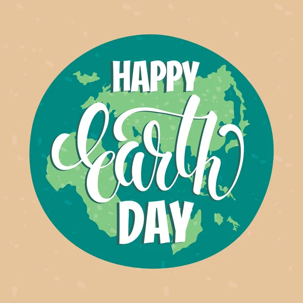 Earth Day concept with hand draw lettering. — Stock Vector