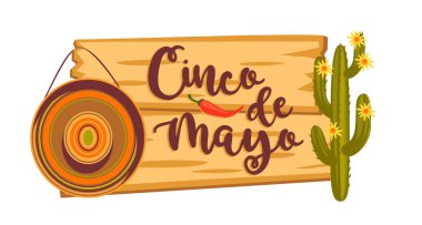 Cinco de Mayo. Vektör çizim.