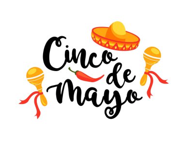 Cinco de Mayo. Vektör çizim.