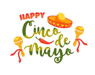 Cinco de Mayo. Vektör çizim.