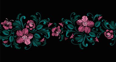 Nakış tasarım Barok tarzı. Sorunsuz sınır. Vektör