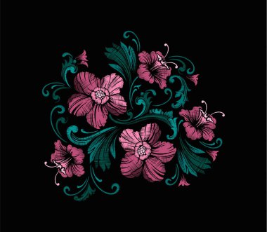 Nakış tasarım Barok tarzı. Vektör