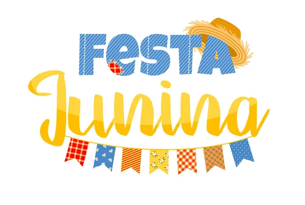 Fiesta latinoamericana, la fiesta de junio de Brasil. Diseño de letras . — Archivo Imágenes Vectoriales