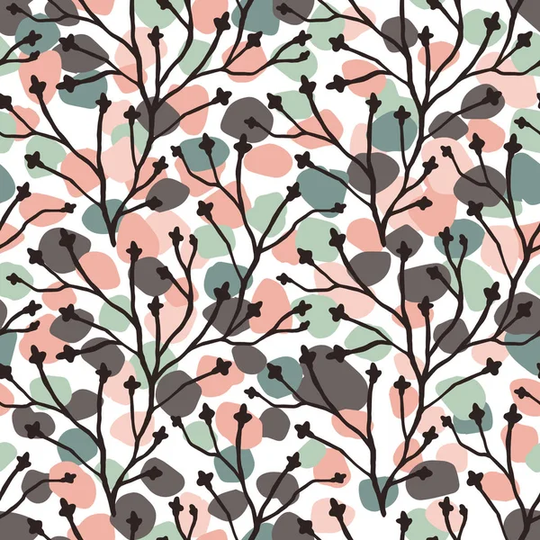 Patrón sin costura floral abstracto con texturas dibujadas a mano de moda . — Vector de stock