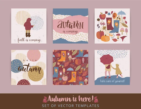 Sanatsal yaratıcı sonbahar kart dizisini.