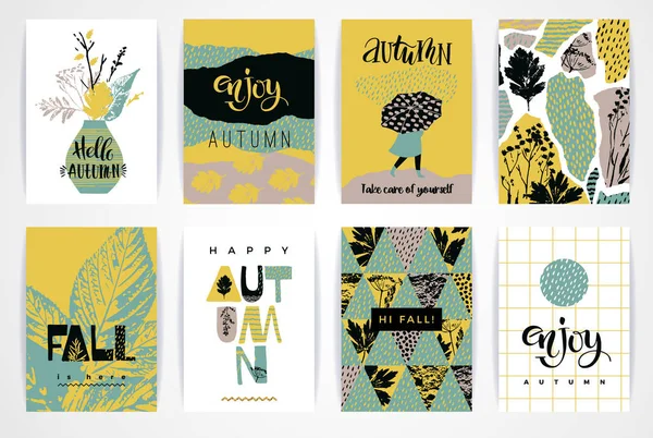 Sanatsal yaratıcı sonbahar kart dizisini.