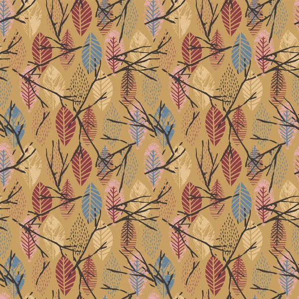 Soyut sonbahar yaprakları ile Seamless Modeli.