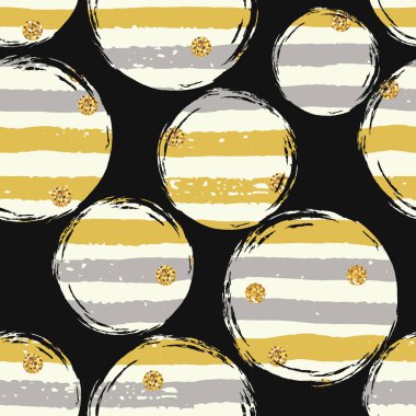 Çemberli soyut geometrik dikişsiz desen.