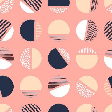 Çemberli soyut geometrik dikişsiz desen.