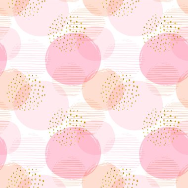 Çemberli soyut geometrik dikişsiz desen.