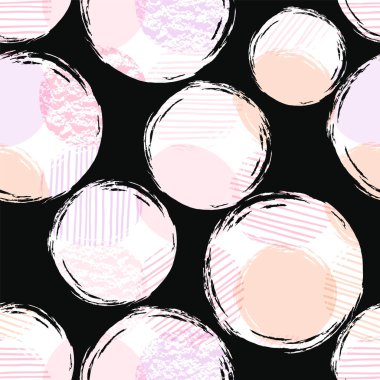 Çemberli soyut geometrik dikişsiz desen.