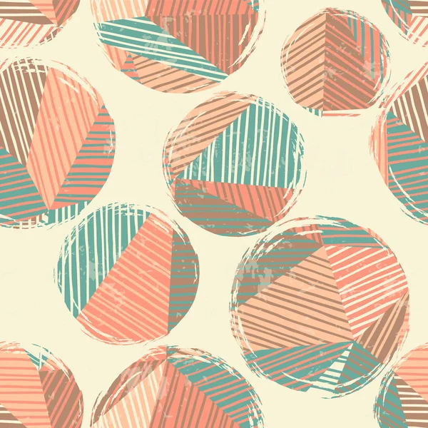 Patrón geométrico abstracto sin costura con círculos . — Vector de stock