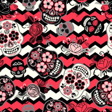 Dia de los muertos. Ölülerin günü. Seamless modeli.