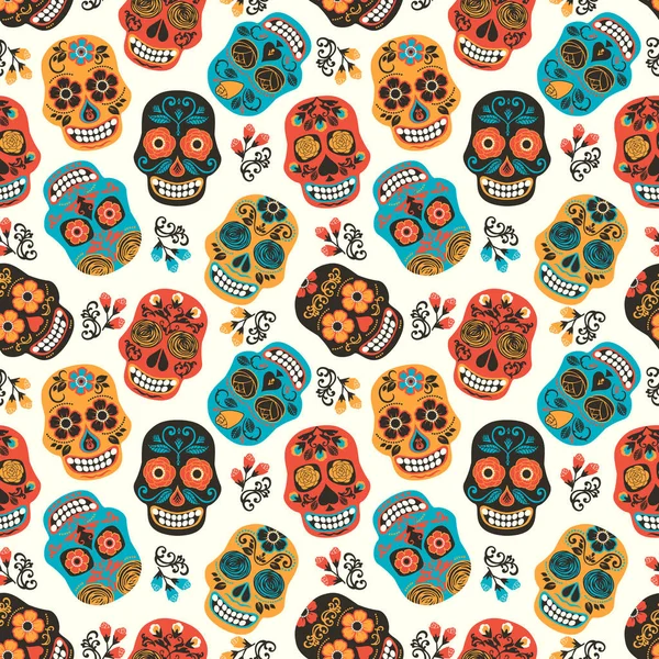 Dia de los muertos. Ölülerin günü. Seamless modeli.