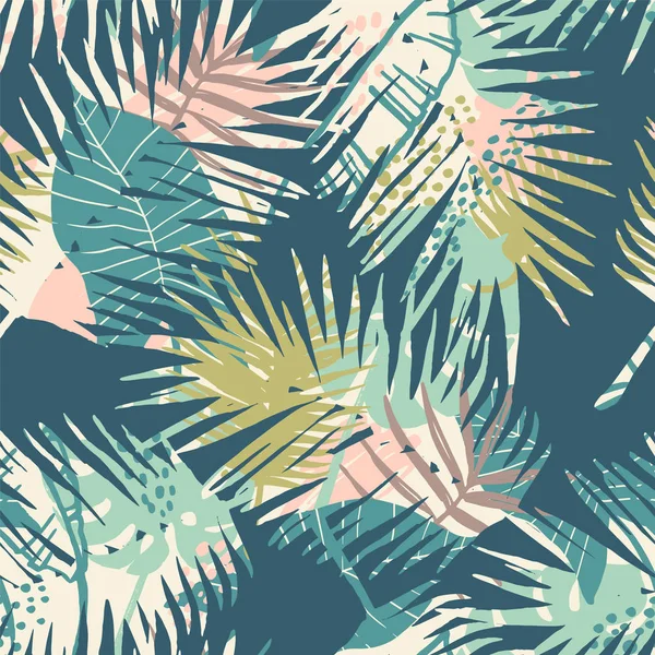 Modèle exotique sans couture avec des plantes tropicales. — Image vectorielle