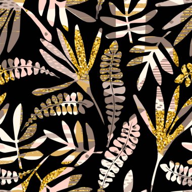 Dokular soyut çiçek seamless modeli son moda el ile çizilmiş.