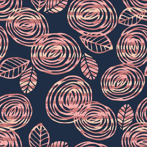 Motif floral abstrait sans couture avec des roses. Textures dessinées à la main à la mode . — Image vectorielle