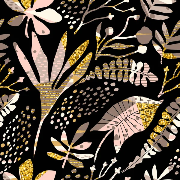 Dokular soyut çiçek seamless modeli son moda el ile çizilmiş.