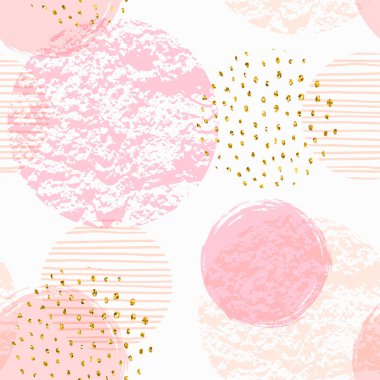 Pembe daireler ile soyut geometrik seamless modeli.