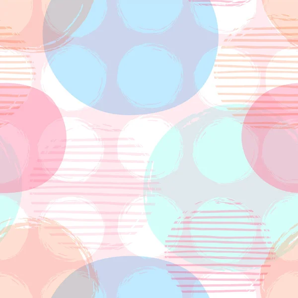 Patrón geométrico abstracto sin costura con círculos rosados . — Vector de stock