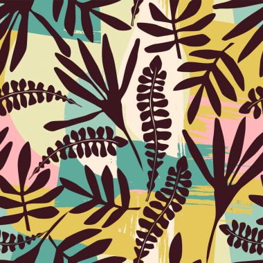 Dokular soyut çiçek seamless modeli son moda el ile çizilmiş.