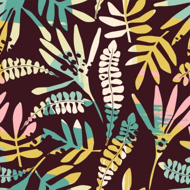 Dokular soyut çiçek seamless modeli son moda el ile çizilmiş.