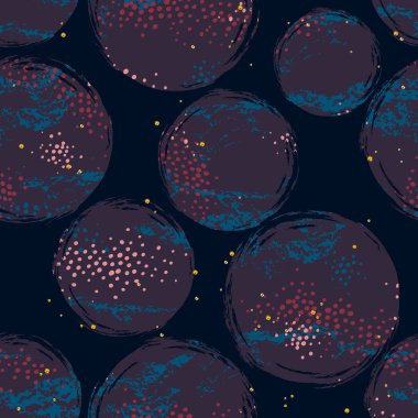 Soyut kozmik seamless modeli. Trendy el çekilmiş doku, glitter ve geometrik öğeleri.