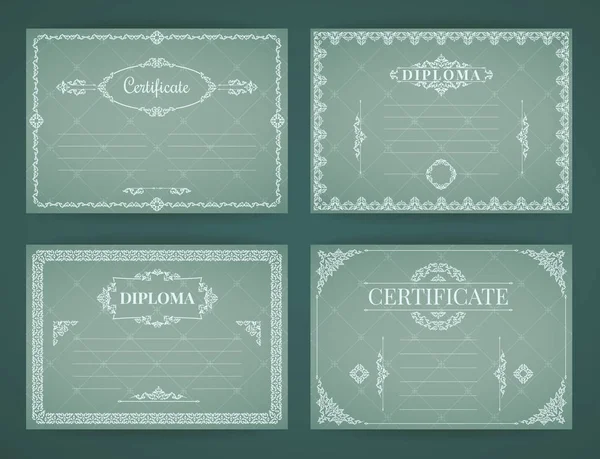 Коллекция шаблонов векторного дизайна для диплома, сертификата, плакатов и других целей . — стоковый вектор