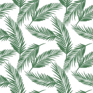 Palmiye yaprakları ile Seamless egzotik modeli.