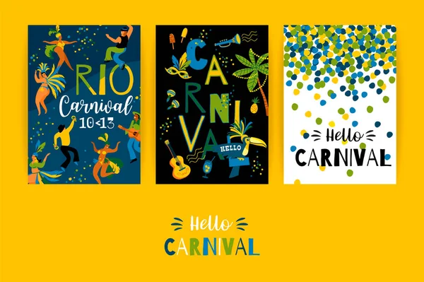 Carnaval de Brasil. Plantillas vectoriales para el concepto de carnaval y otros usuarios . — Vector de stock