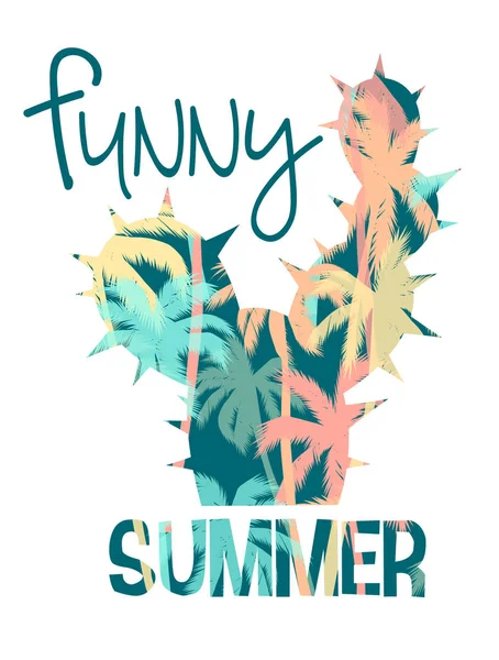 Tropischer Strand Sommer-Print mit Slogan für T-Shirts, Poster, Karten und andere Anwendungen. — Stockvektor