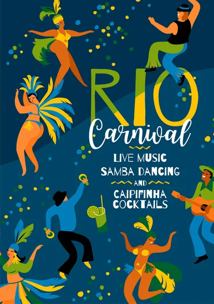 Brazilië carnaval. Vector sjabloon voor Carnaval concept. — Stockvector