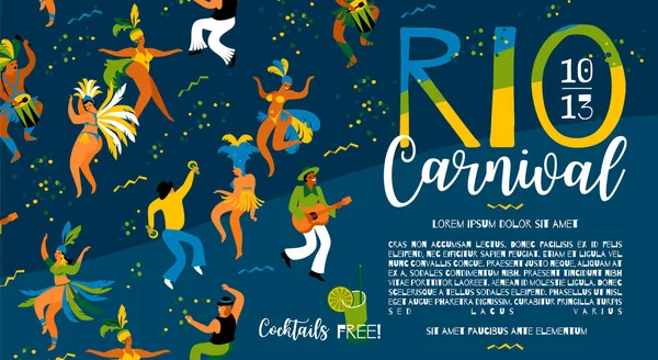 Carnaval de Brasil. Plantilla vectorial para concepto de carnaval . — Vector de stock