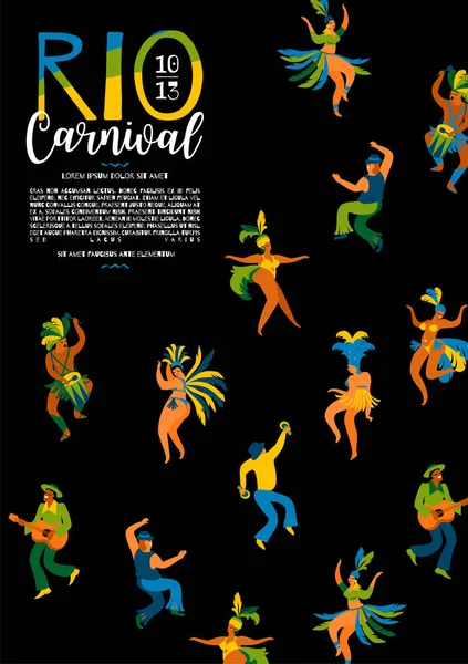 Carnaval de Brasil. Plantilla vectorial para concepto de carnaval . — Vector de stock