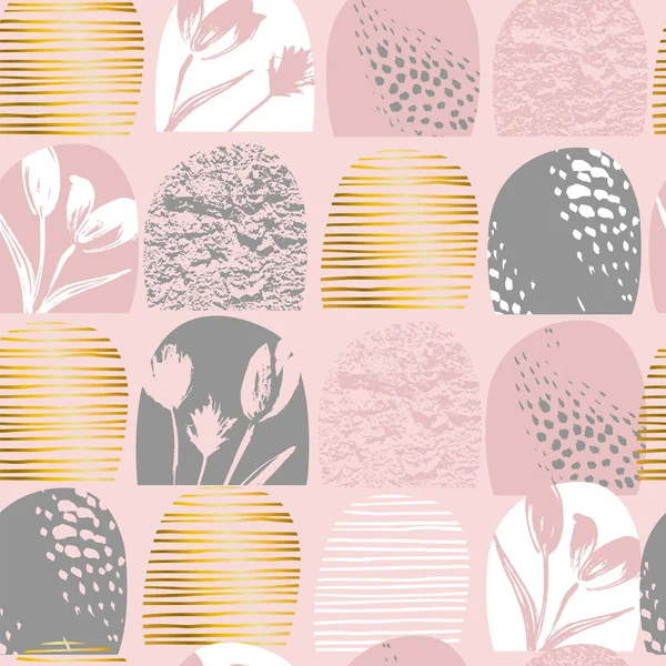Abstrakte florale nahtlose Muster Tulpen .trendy handgezeichnete Texturen — Stockvektor