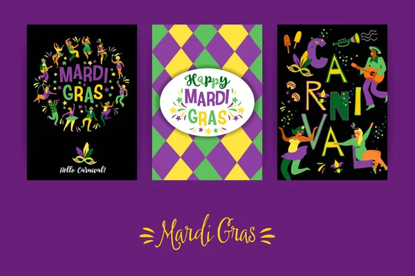 Mardi Gras. Plantillas vectoriales para el concepto de carnaval y otros usuarios — Vector de stock