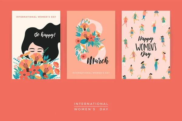 International Women s Day. Vector templates. — Stock Vector