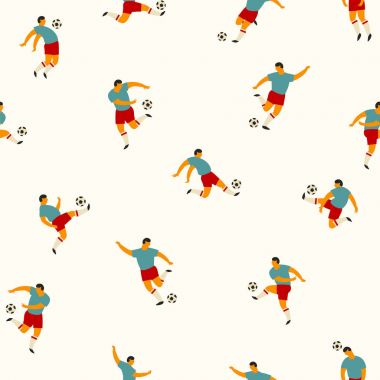 Futbolcular. Vektör seamless modeli.