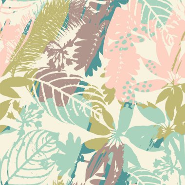 Dokular soyut çiçek seamless modeli son moda el ile çizilmiş.