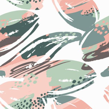 Dokular soyut çiçek seamless modeli son moda el ile çizilmiş.