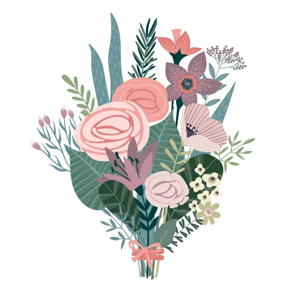 Buquê de ilustração vetorial de flores . —  Vetores de Stock