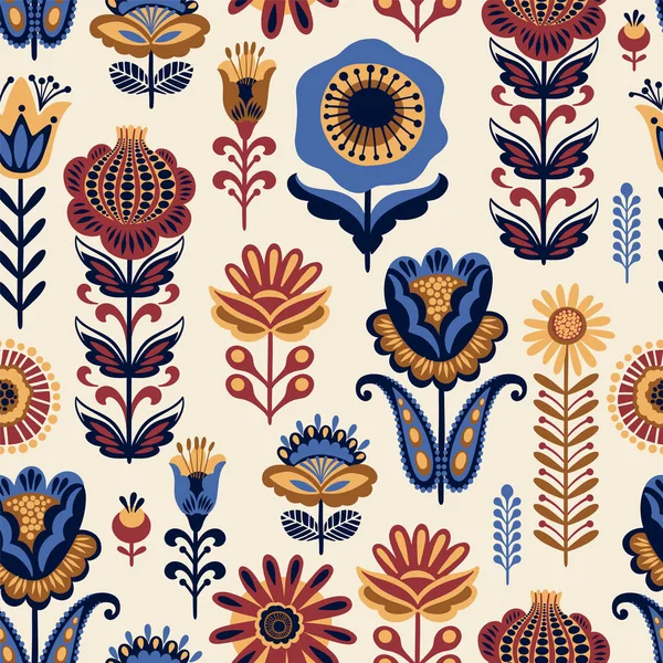 Patrón floral sin costura popular. Diseño abstracto moderno — Archivo Imágenes Vectoriales