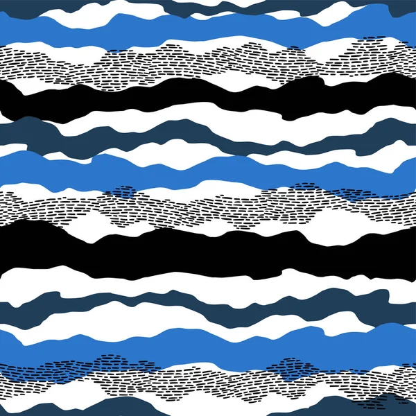 Modèle sans couture de la mer vectorielle avec textures dessinées à la main . — Image vectorielle