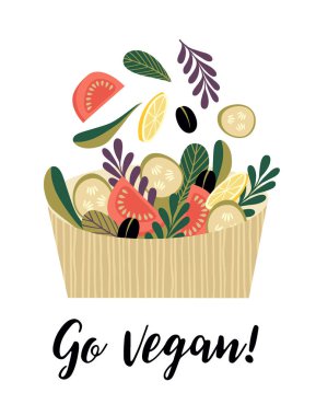 vektör çizim sebze salatası.