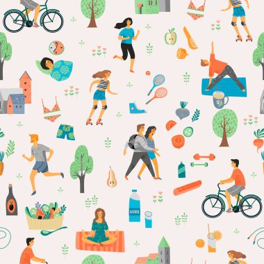 Sağlıklı bir yaşam tarzı. Seamless modeli.