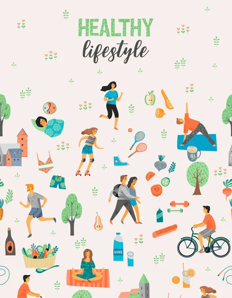 Healthy lifestyle. Vector illustration. — Stock Vector