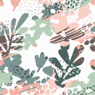 Dokular soyut çiçek seamless modeli son moda el ile çizilmiş.