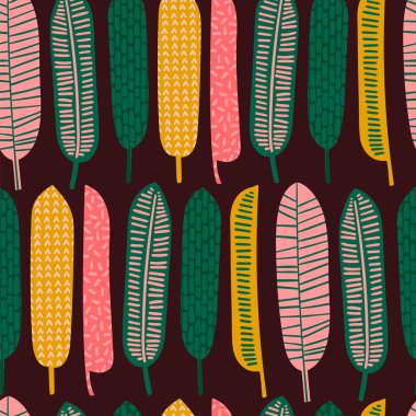 Tropikal yaprakları ile soyut seamless modeli.