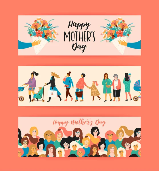 Feliz Día de las Madres. Plantillas vectoriales . — Vector de stock