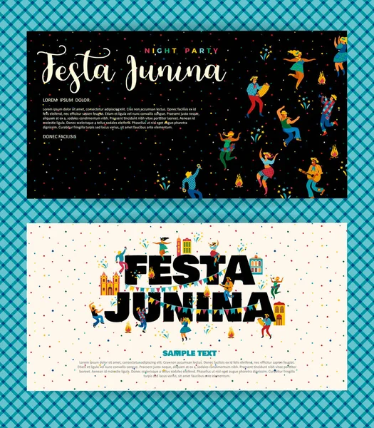 Festa Junina. Modelli vettoriali . — Vettoriale Stock